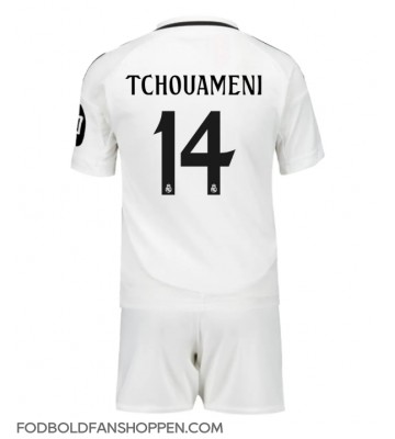 Real Madrid Aurelien Tchouameni #14 Hjemmebanetrøje Børn 2024-25 Kortærmet (+ Korte bukser)